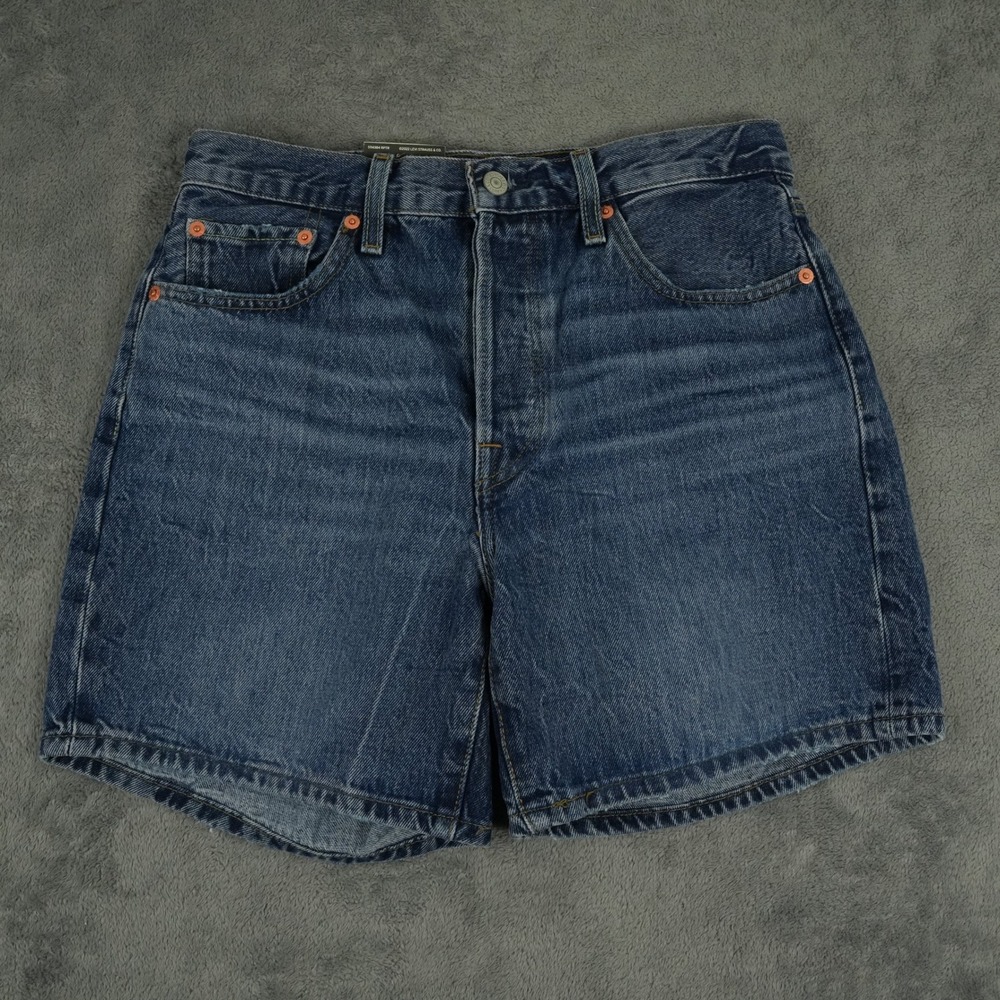 Levi's Premium 501 Jean Shorts Womens 28 (30) Blue High Rise Cotton Denim